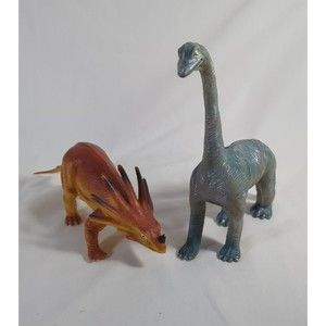 Imperial Dinosaur Styracosaurus & Brontosaurus 1985 Action Figures Vintage Toy